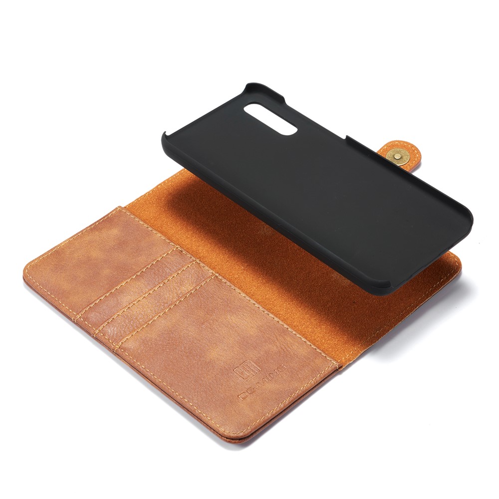 DG. Ming Split Couro Phone Case Shell Para Samsung Galaxy A50 - Castanho-10