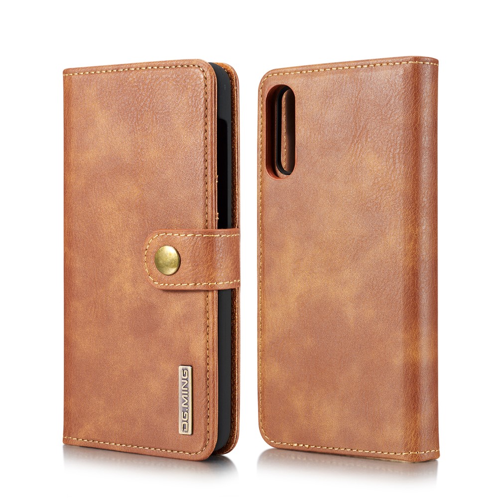DG. Ming Split Couro Phone Case Shell Para Samsung Galaxy A50 - Castanho-2