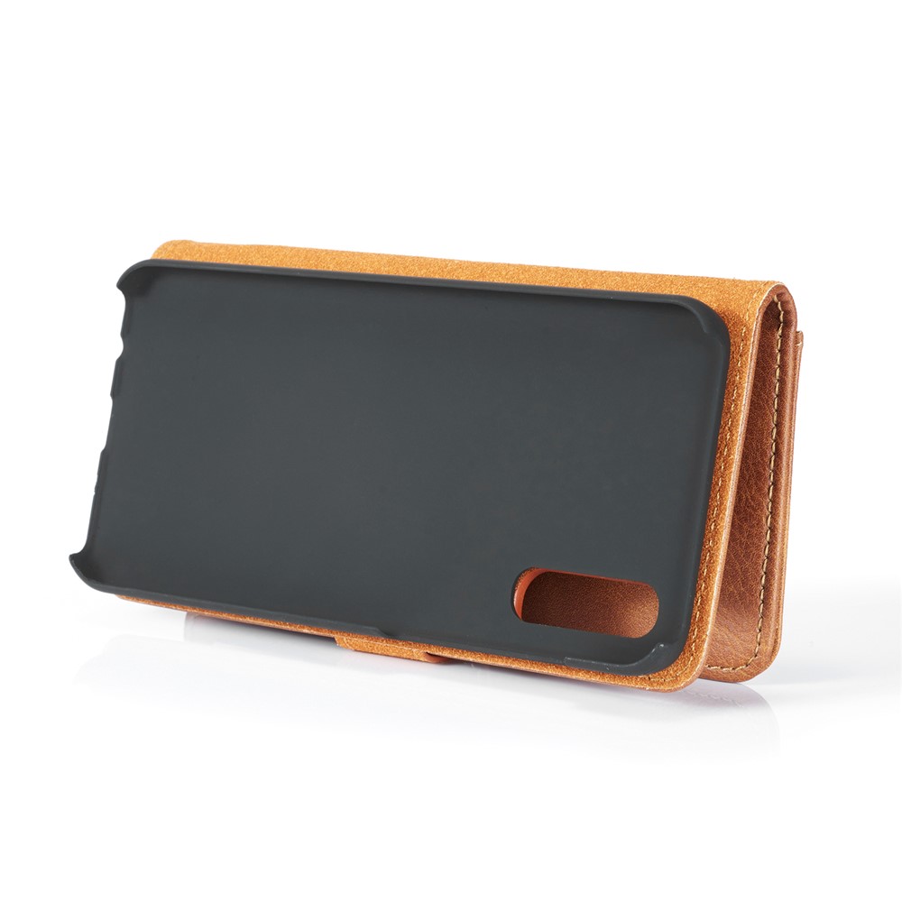 DG. Ming Split Couro Phone Case Shell Para Samsung Galaxy A50 - Castanho-7