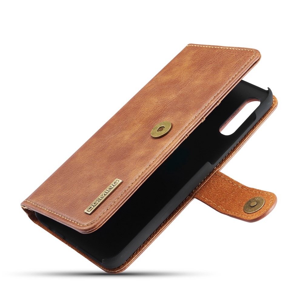 DG. Ming Split Couro Phone Case Shell Para Samsung Galaxy A50 - Castanho-8