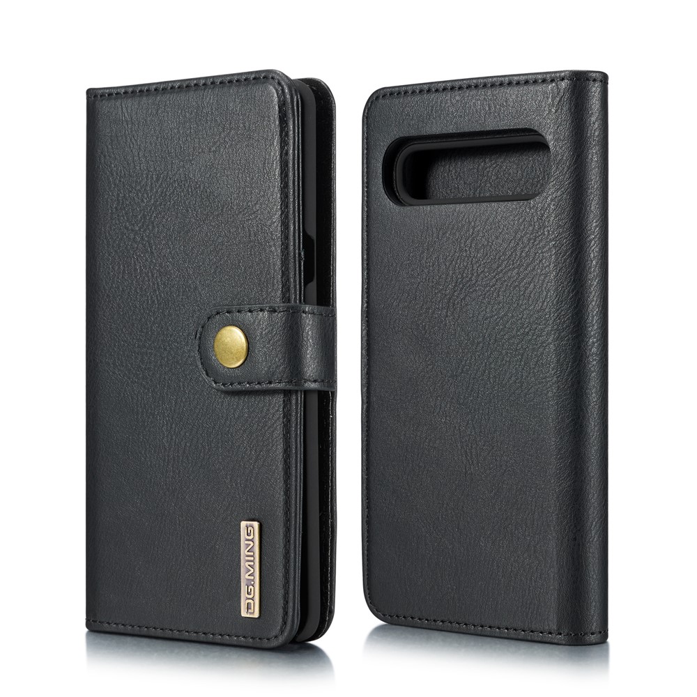 Дг. Ming Split Leather Phone Shell с Слотом Кошелька Для Samsung Galaxy S10 5G - Черный