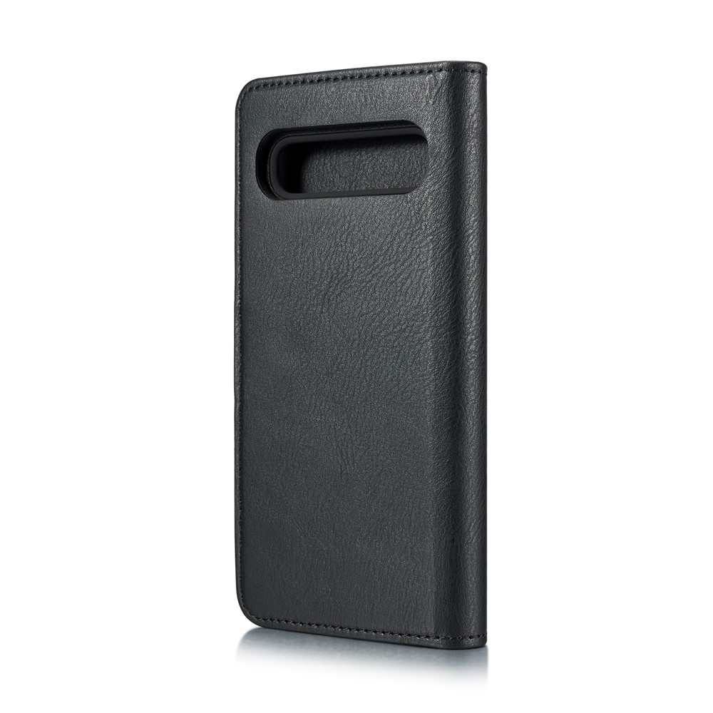 Dg. Ming Split Leather Phone Shell Com Slot de Carteira Para Samsung Galaxy S10 5G - Preto