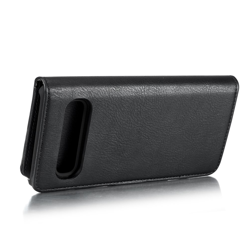 DG.MING Split Leather Phone Shell with Wallet Slot for Samsung Galaxy S10 5G - Black-6