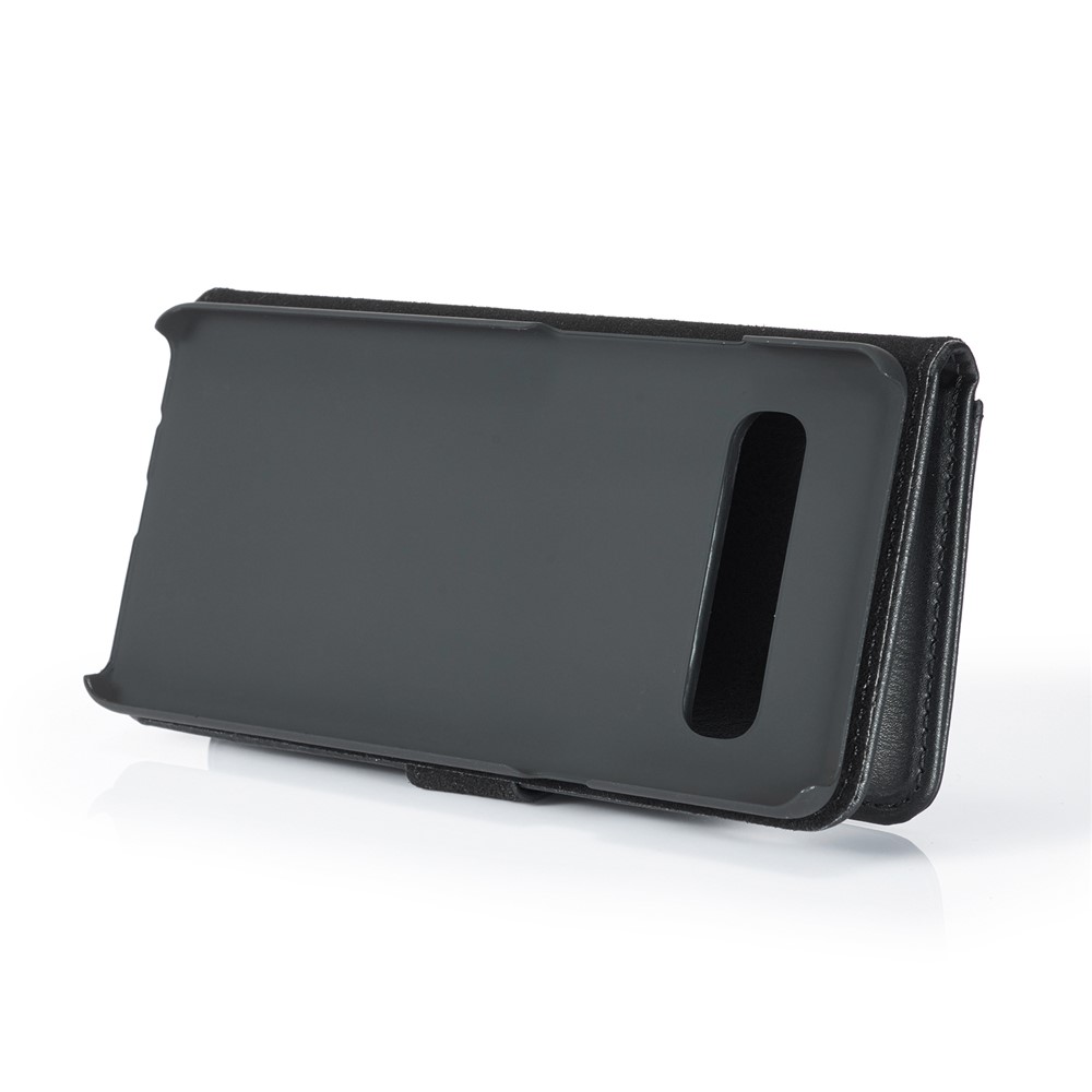 Dg. Cáscara de Teléfono de Cuero Dividido Ming Con Ranura de Billetera Para Samsung Galaxy S10 5G - Negro