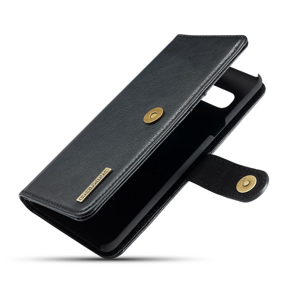 Dg. Ming Split Leather Phone Shell Com Slot de Carteira Para Samsung Galaxy S10 5G - Preto