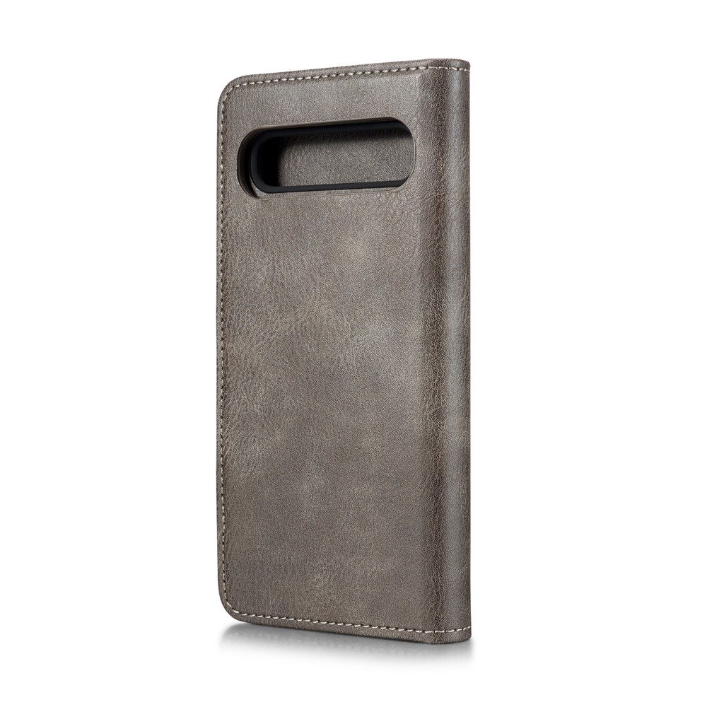 DG.MING Split Leather Phone Shell with Wallet Slot for Samsung Galaxy S10 5G - Grey-4