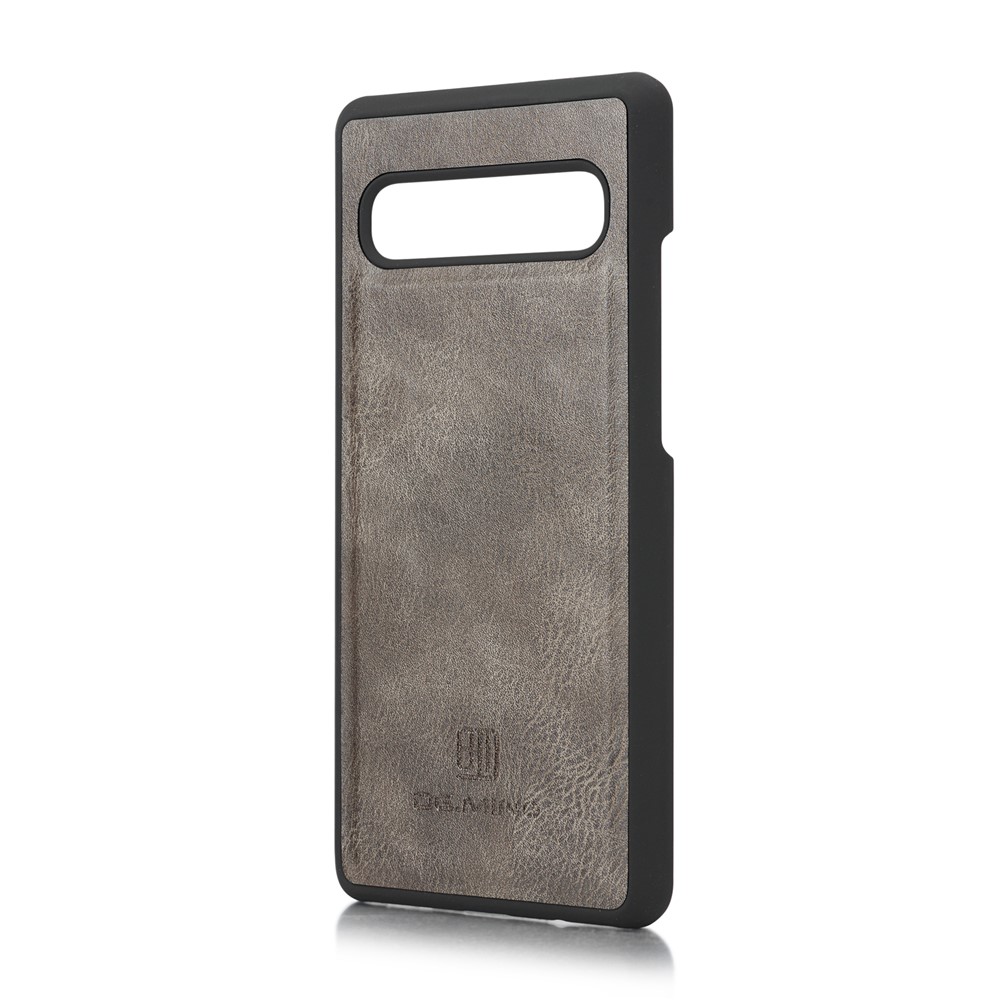 DG.MING Split Leather Phone Shell with Wallet Slot for Samsung Galaxy S10 5G - Grey-5