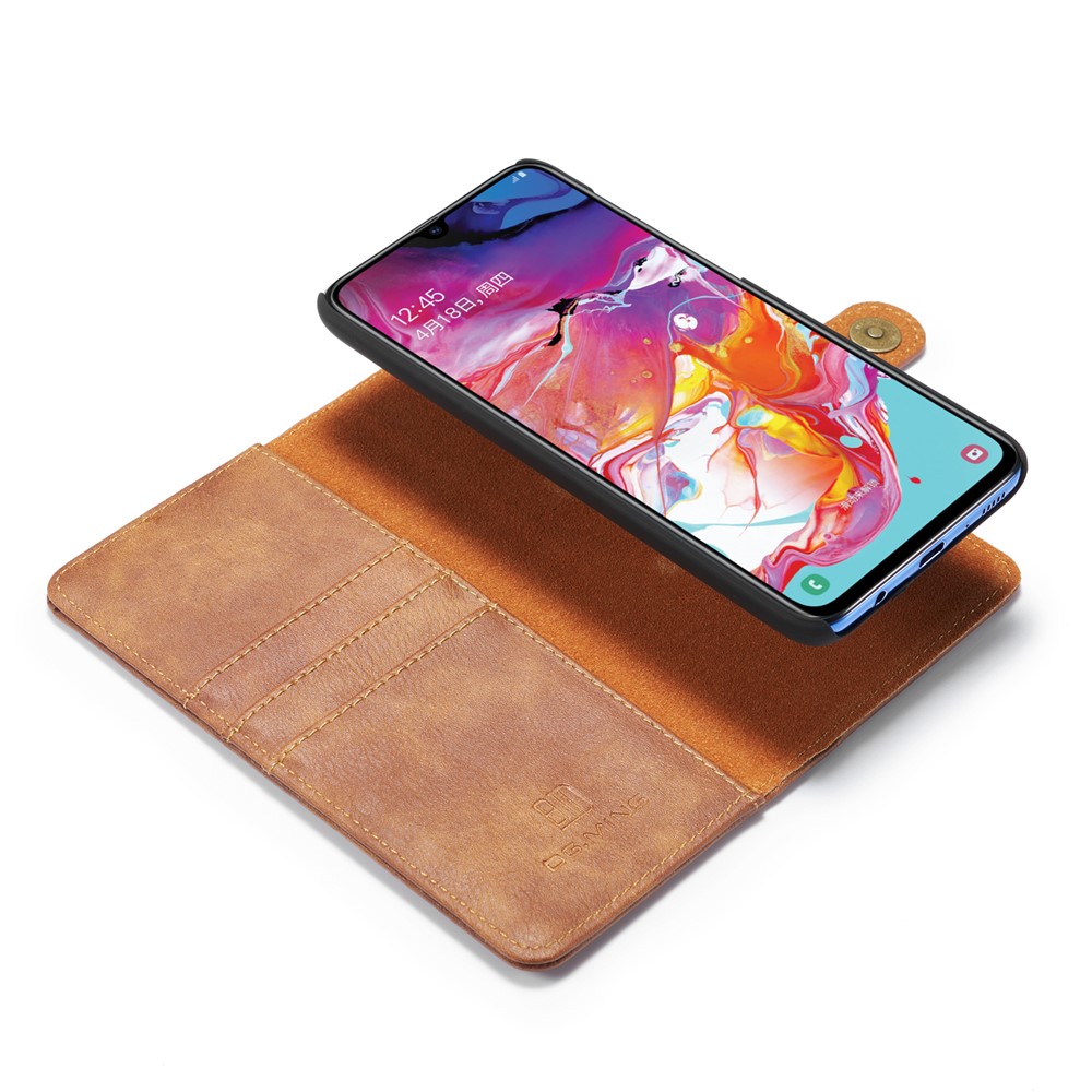DG. Guscio Di Copertura Del Telefono In Pelle Crosta MING Per Samsung Galaxy A70 - Marrone-10