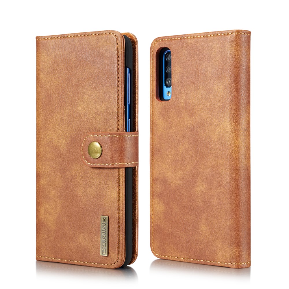 DG. Guscio Di Copertura Del Telefono In Pelle Crosta MING Per Samsung Galaxy A70 - Marrone-2
