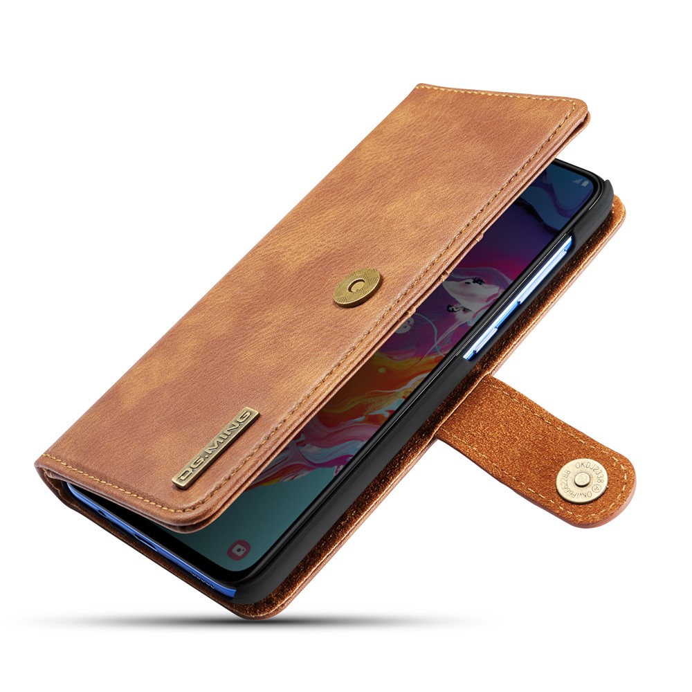 DG. Guscio Di Copertura Del Telefono In Pelle Crosta MING Per Samsung Galaxy A70 - Marrone-8