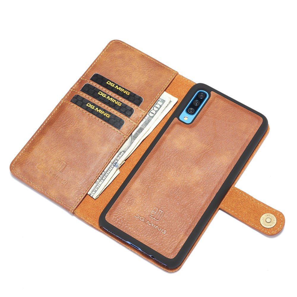 DG. Guscio Di Copertura Del Telefono In Pelle Crosta MING Per Samsung Galaxy A70 - Marrone-9