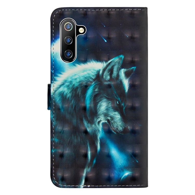 3D Pattern Printing PU Leather Mobile Cover for Samsung Galaxy Note 10 / Note 10 5G - Wolf-3