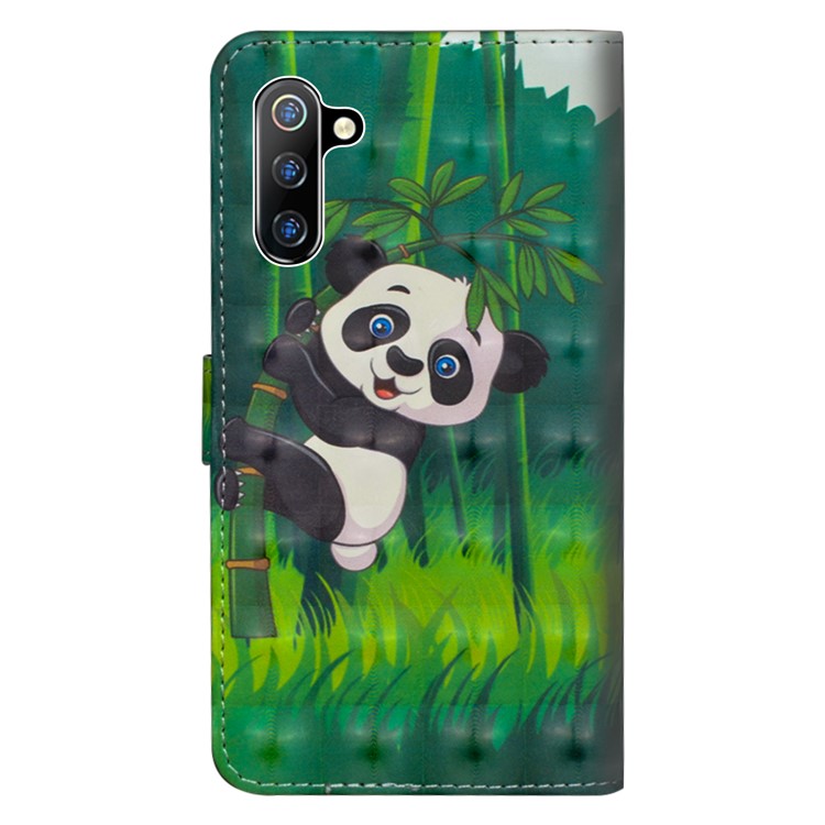 3D Pattern Printing PU Leather Mobile Cover for Samsung Galaxy Note 10 / Note 10 5G - Panda-3