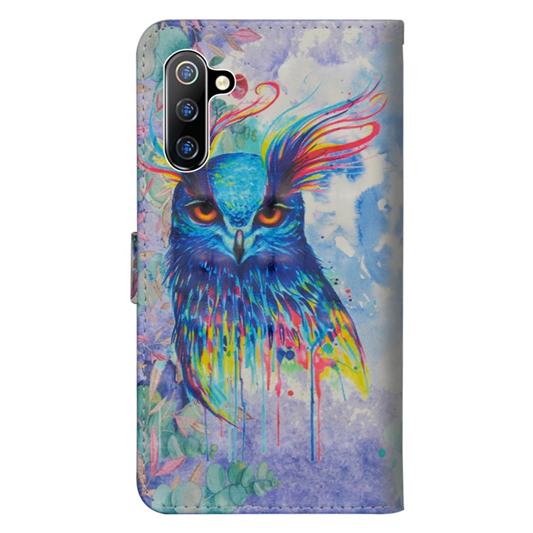 3D Pattern Printing PU Leather Mobile Cover for Samsung Galaxy Note 10 / Note 10 5G - Colorful Owl-3