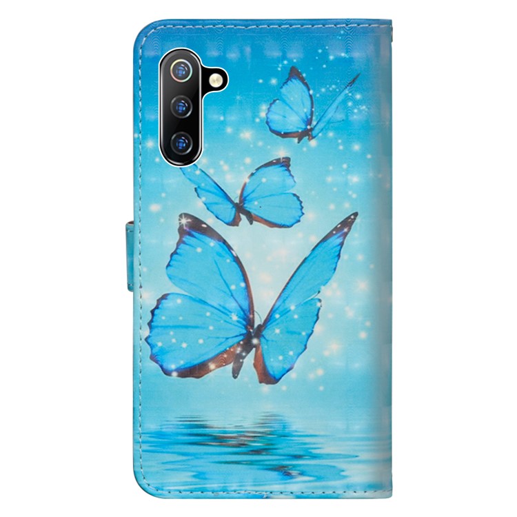3D Pattern Printing PU Leather Mobile Cover for Samsung Galaxy Note 10 / Note 10 5G - Blue Butterflies-3