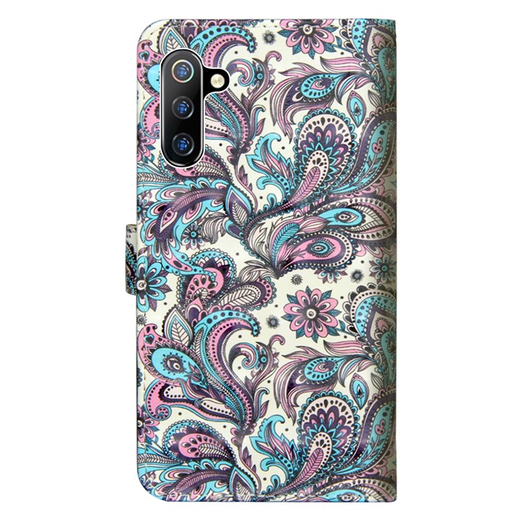 3D Pattern Printing PU Leather Mobile Cover for Samsung Galaxy Note 10 / Note 10 5G - Paisley Flower-3
