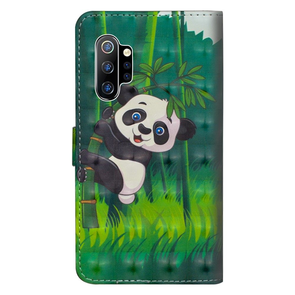 3D Printing Surface PU Leather with Wallet Cell Shell for Samsung Galaxy Note 10 / Note 10 5G Plus / 10 Plus 5G - Panda-3