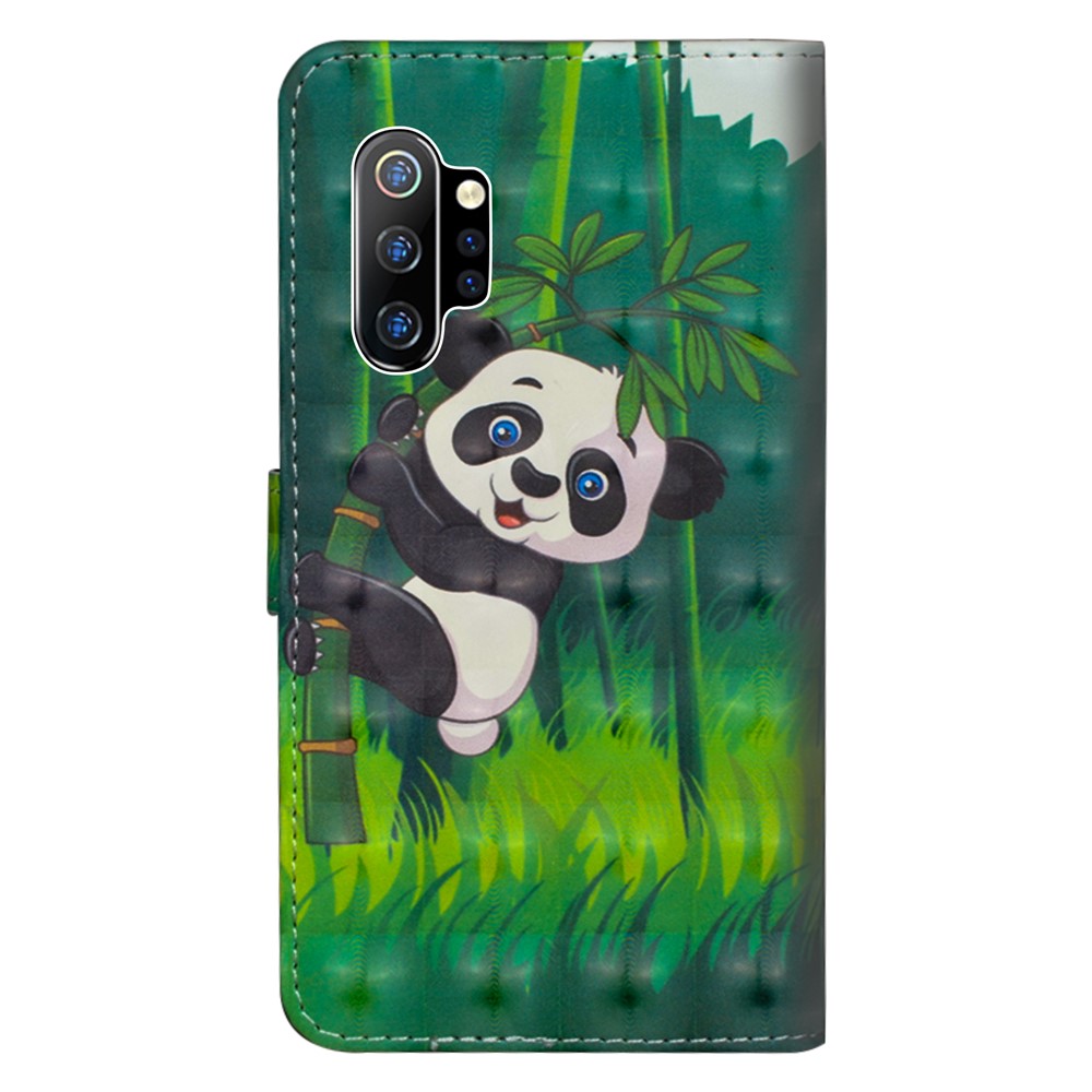 3D Printing Surface PU Leather with Wallet Cell Shell for Samsung Galaxy Note 10 / Note 10 5G  Plus / 10 Plus 5G - Panda-3