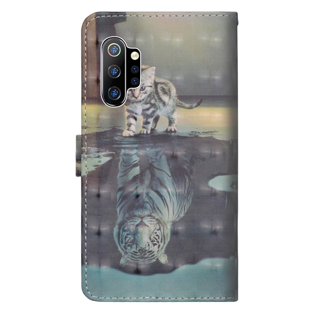 3D Printing Surface PU Leather with Wallet Cell Shell for Samsung Galaxy Note 10 / Note 10 5G Plus / 10 Plus 5G - Cat-3