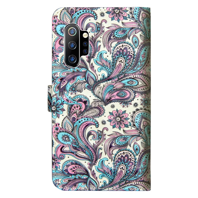 3D Printing Surface PU Leather with Wallet Cell Shell for Samsung Galaxy Note 10 / Note 10 5G Plus / 10 Plus 5G - Paisley Flower-3