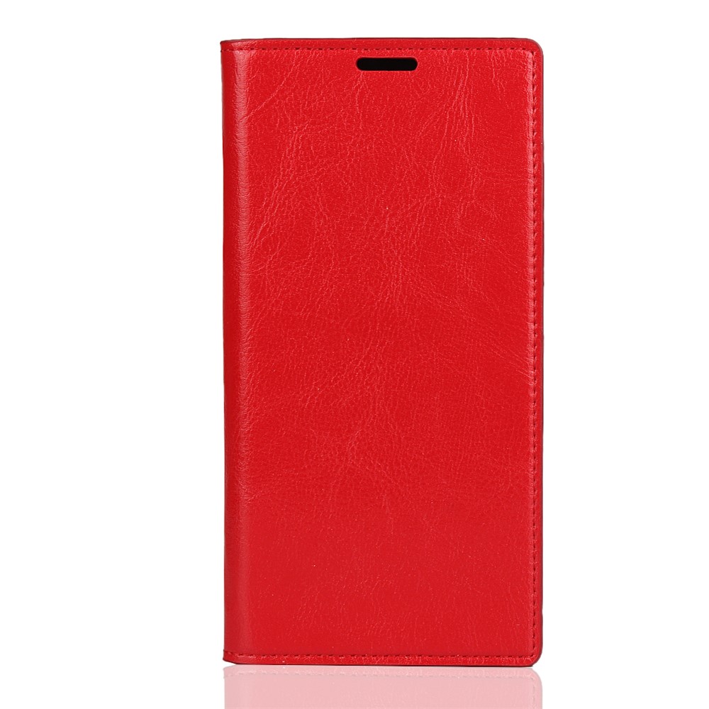 Crazy Horse Skin Genuine Leather Wallet Phone Case for Samsung Galaxy Note 10 Plus / 10 Plus 5G - Red-2