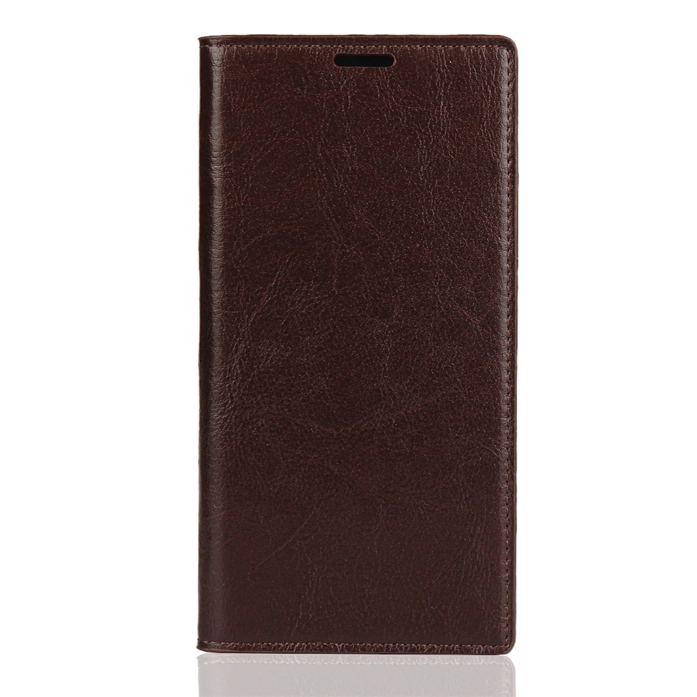 Crazy Horse Skin Genuine Leather Wallet Phone Case for Samsung Galaxy Note 10 Plus / 10 Plus 5G - Coffee-2