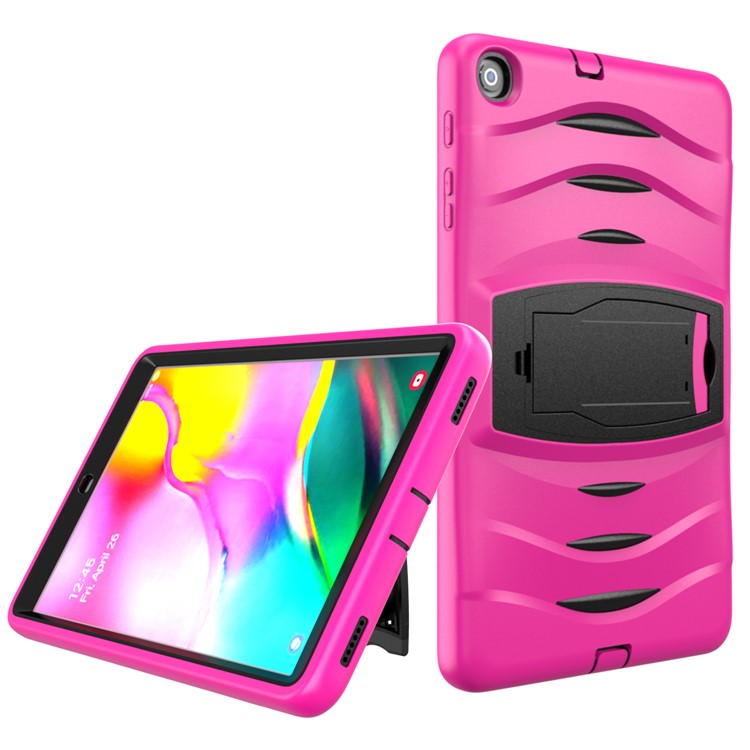 Shockproof Hard PC + Silicone Tablet Cover with Kickstand for Samsung Galaxy Tab A 10.1 (2019) SM-T510 (Wi-Fi) / SM-T515 (LTE)- Pink-1