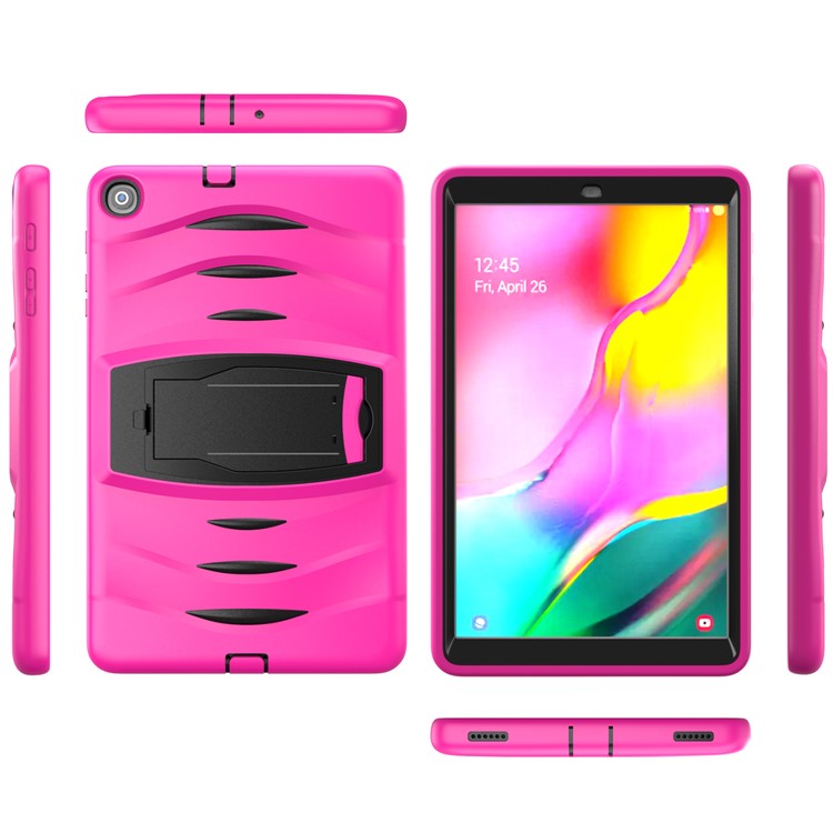 Shockproof Hard PC + Silicone Tablet Cover with Kickstand for Samsung Galaxy Tab A 10.1 (2019) SM-T510 (Wi-Fi) / SM-T515 (LTE)- Pink-10