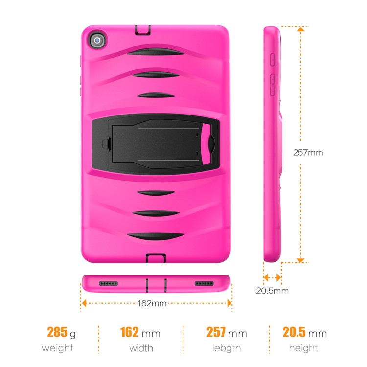 Shockproof Hard PC + Silicone Tablet Cover with Kickstand for Samsung Galaxy Tab A 10.1 (2019) SM-T510 (Wi-Fi) / SM-T515 (LTE)- Pink-11