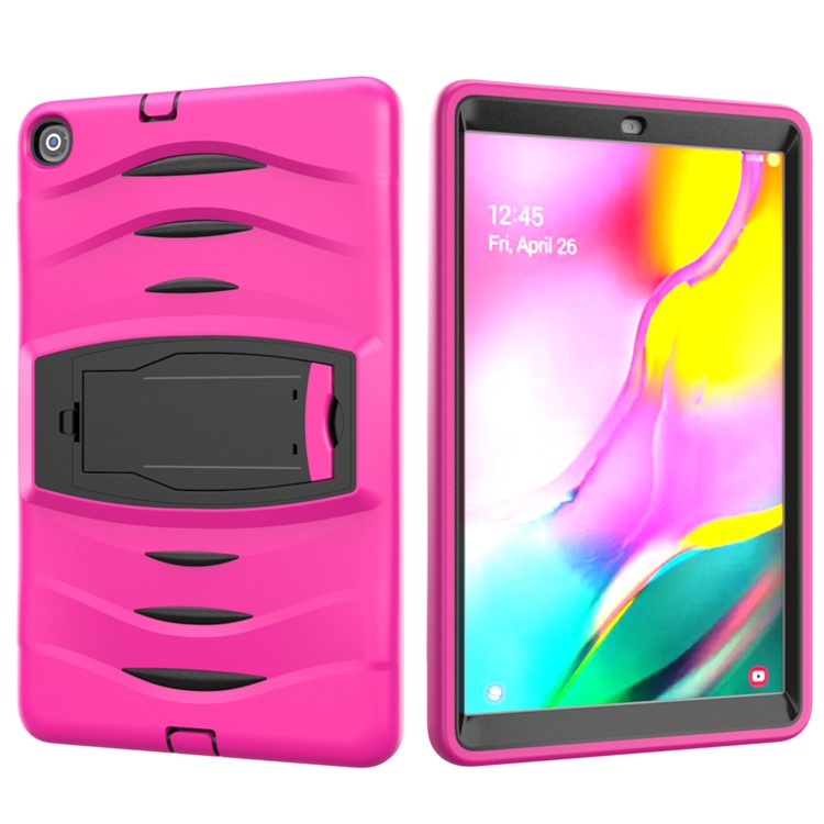 Shockproof Hard PC + Silicone Tablet Cover with Kickstand for Samsung Galaxy Tab A 10.1 (2019) SM-T510 (Wi-Fi) / SM-T515 (LTE)- Pink-2