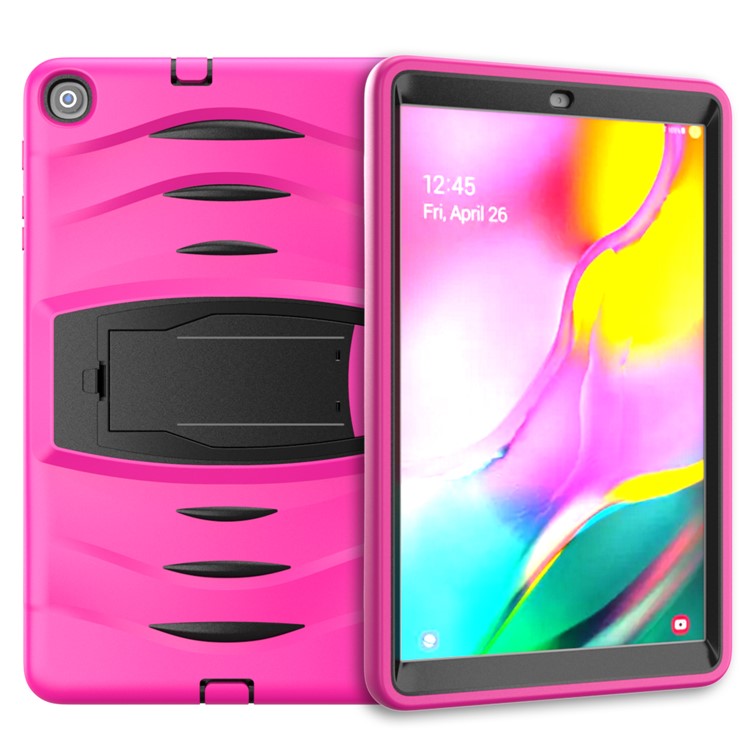 Shockproof Hard PC + Silicone Tablet Cover with Kickstand for Samsung Galaxy Tab A 10.1 (2019) SM-T510 (Wi-Fi) / SM-T515 (LTE)- Pink-3