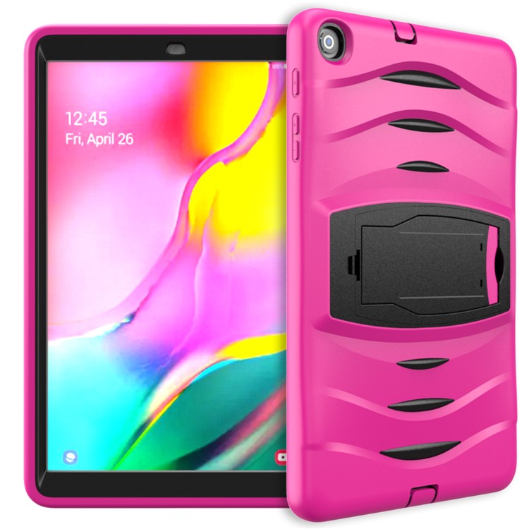Shockproof Hard PC + Silicone Tablet Cover with Kickstand for Samsung Galaxy Tab A 10.1 (2019) SM-T510 (Wi-Fi) / SM-T515 (LTE)- Pink-4