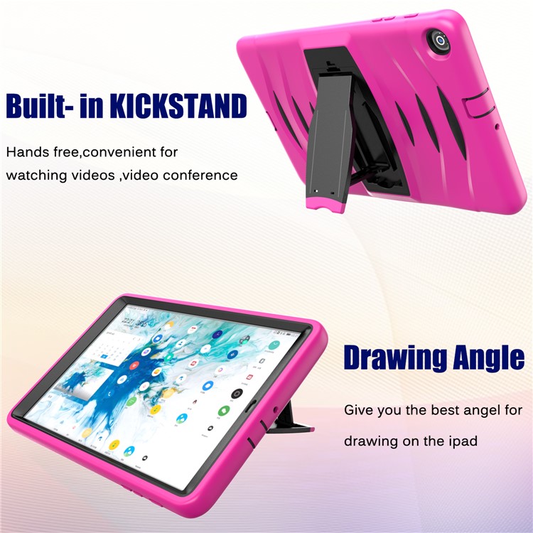 Shockproof Hard PC + Silicone Tablet Cover with Kickstand for Samsung Galaxy Tab A 10.1 (2019) SM-T510 (Wi-Fi) / SM-T515 (LTE)- Pink-6