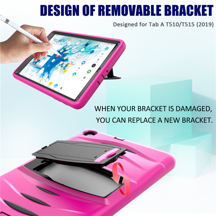 Shockproof Hard PC + Silicone Tablet Cover with Kickstand for Samsung Galaxy Tab A 10.1 (2019) SM-T510 (Wi-Fi) / SM-T515 (LTE)- Pink-7