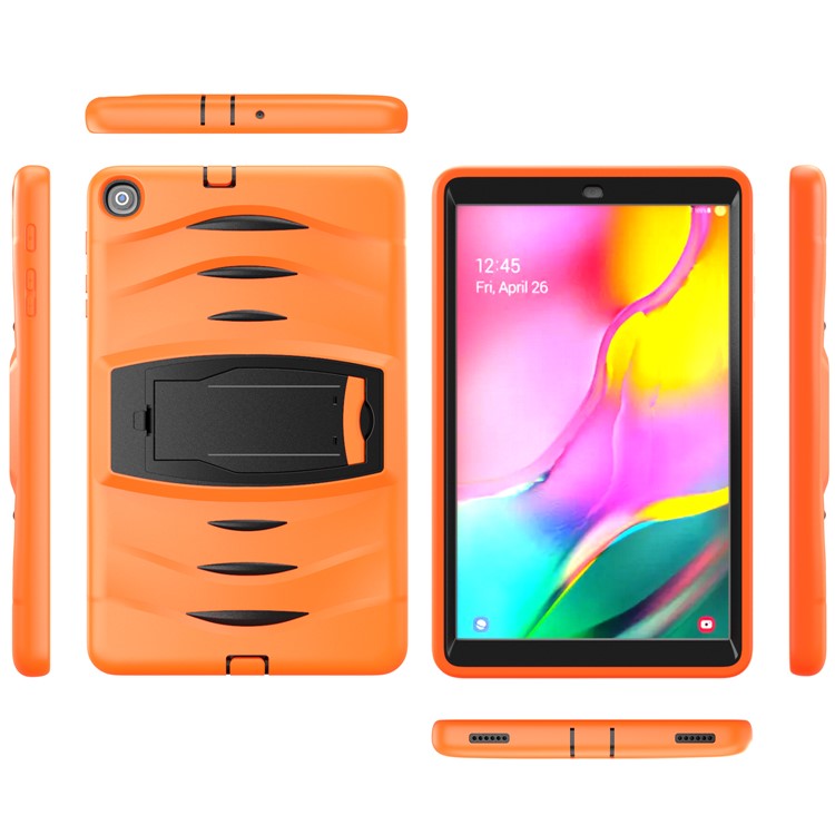 Shockproof Hard PC + Silicone Tablet Cover with Kickstand for Samsung Galaxy Tab A 10.1 (2019) SM-T510 (Wi-Fi) / SM-T515 (LTE)- Orange-10