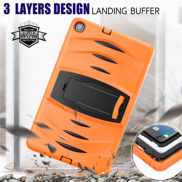 Shockproof Hard PC + Silicone Tablet Cover with Kickstand for Samsung Galaxy Tab A 10.1 (2019) SM-T510 (Wi-Fi) / SM-T515 (LTE)- Orange-13