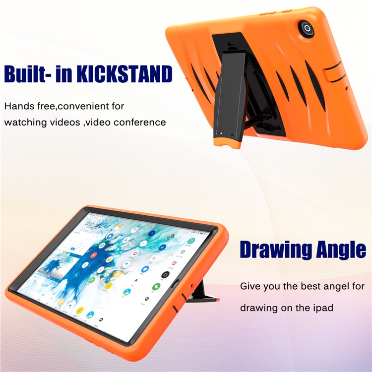 Shockproof Hard PC + Silicone Tablet Cover with Kickstand for Samsung Galaxy Tab A 10.1 (2019) SM-T510 (Wi-Fi) / SM-T515 (LTE)- Orange-6