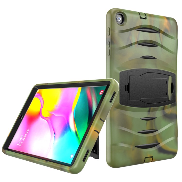 Shockproof Hard PC + Silicone Tablet Cover with Kickstand for Samsung Galaxy Tab A 10.1 (2019) SM-T510 (Wi-Fi) / SM-T515 (LTE)- Camouflage-1