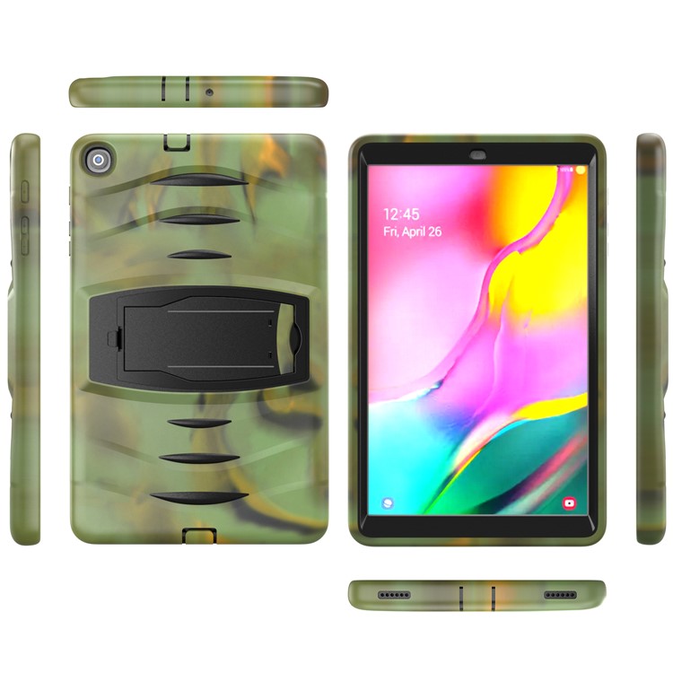 Shockproof Hard PC + Silicone Tablet Cover with Kickstand for Samsung Galaxy Tab A 10.1 (2019) SM-T510 (Wi-Fi) / SM-T515 (LTE)- Camouflage-10