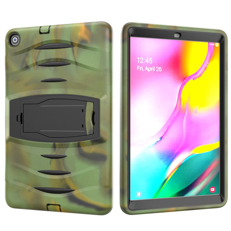 Shockproof Hard PC + Silicone Tablet Cover with Kickstand for Samsung Galaxy Tab A 10.1 (2019) SM-T510 (Wi-Fi) / SM-T515 (LTE)- Camouflage-2