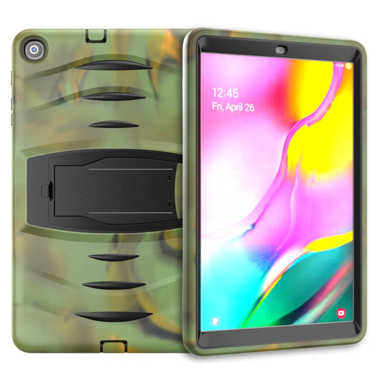 Shockproof Hard PC + Silicone Tablet Cover with Kickstand for Samsung Galaxy Tab A 10.1 (2019) SM-T510 (Wi-Fi) / SM-T515 (LTE)- Camouflage-3
