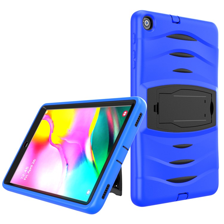 Hard PC Hard PC + Silicone à Couverture de Tablette en Silicone Avec Tenue Pour Samsung Galaxy Tab A 10.1 (2019) SM-T510 (Wi-Fi) / SM-T515 (lte) - Bleu