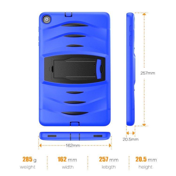 Cubierta de Tableta de PC Dura A Prueba de Choque + Silicona Con Kickstand Para Samsung Galaxy Tab A 10.1 (2019) SM-T510 (Wi-Fi) / SM-T515 (LTE)- Azul