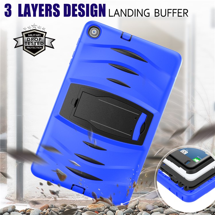 Shockproof Hard PC + Silicone Tablet Cover with Kickstand for Samsung Galaxy Tab A 10.1 (2019) SM-T510 (Wi-Fi) / SM-T515 (LTE)- Blue-12