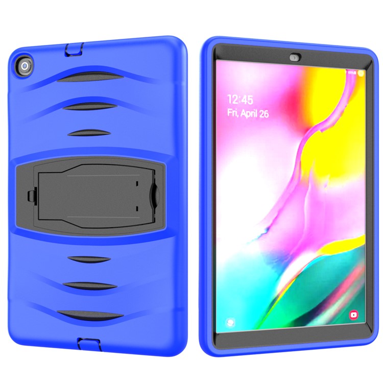 Copertina Per Tablet al Silicone Hard Auroofroofroto Con Cavaliere Per Samsung Galaxy Tab A 10.1 (2019) SM-T510 (Wi-Fi) / SM-T515 (LTE)- Blue