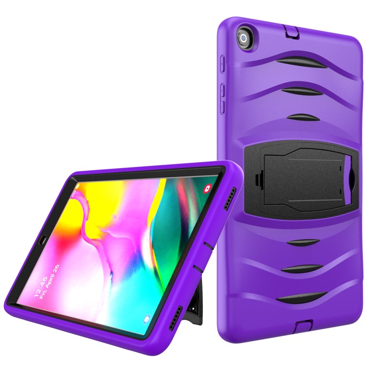 Shockproof Hard PC + Silicone Tablet Cover with Kickstand for Samsung Galaxy Tab A 10.1 (2019) SM-T510 (Wi-Fi) / SM-T515 (LTE)- Purple-1