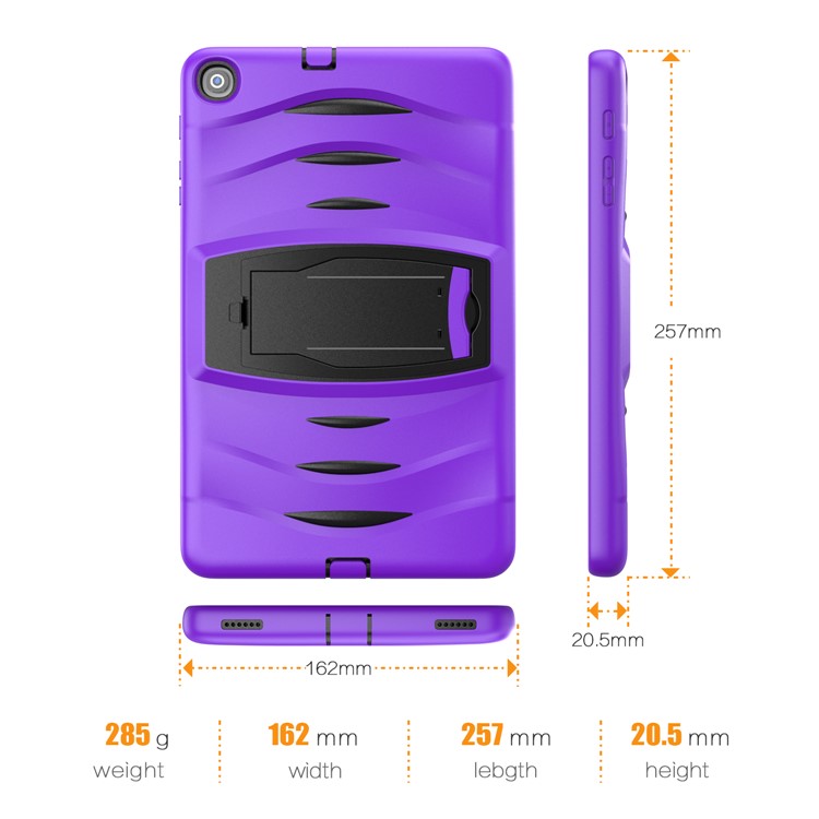 Shockproof Hard PC + Silicone Tablet Cover with Kickstand for Samsung Galaxy Tab A 10.1 (2019) SM-T510 (Wi-Fi) / SM-T515 (LTE)- Purple-10