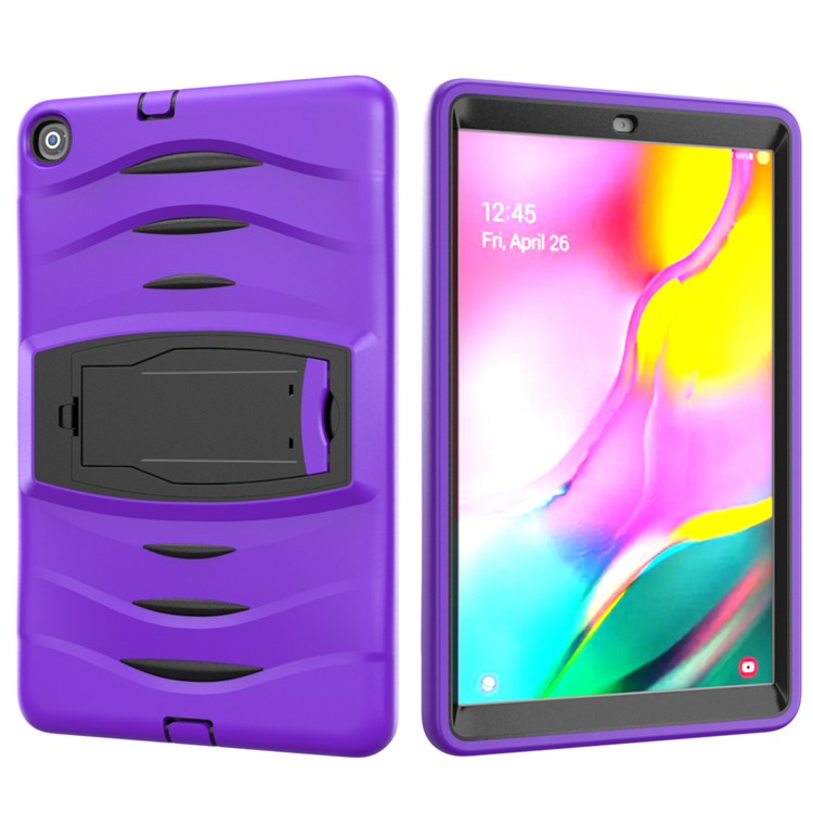 Shockproof Hard PC + Silicone Tablet Cover with Kickstand for Samsung Galaxy Tab A 10.1 (2019) SM-T510 (Wi-Fi) / SM-T515 (LTE)- Purple-2