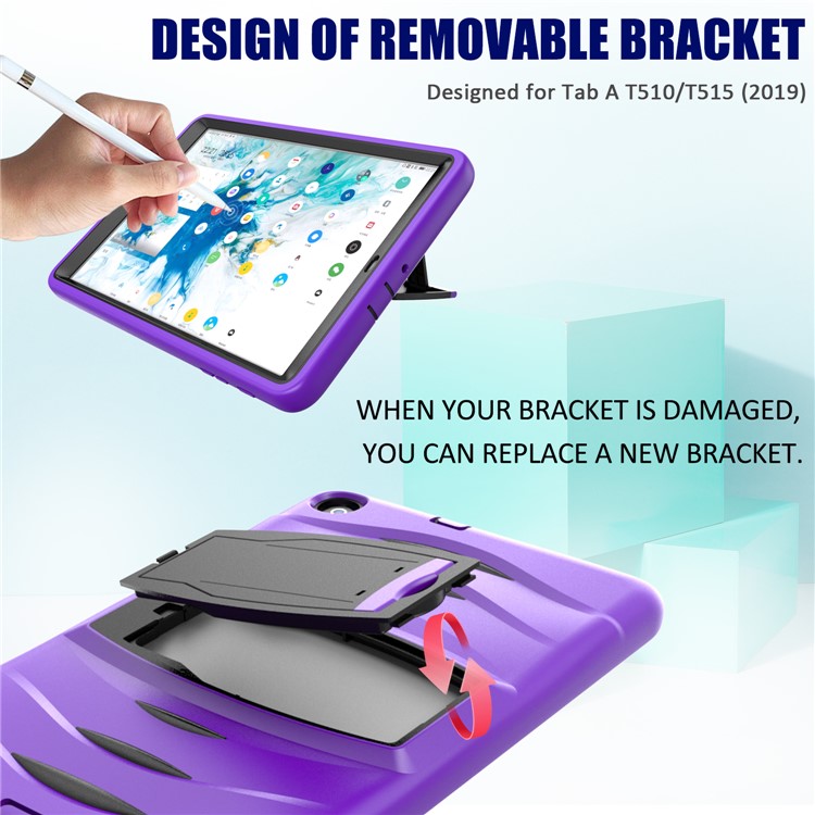 Shockproof Hard PC + Silicone Tablet Cover with Kickstand for Samsung Galaxy Tab A 10.1 (2019) SM-T510 (Wi-Fi) / SM-T515 (LTE)- Purple-6