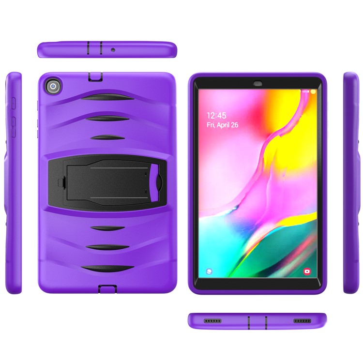 Shockproof Hard PC + Silicone Tablet Cover with Kickstand for Samsung Galaxy Tab A 10.1 (2019) SM-T510 (Wi-Fi) / SM-T515 (LTE)- Purple-9